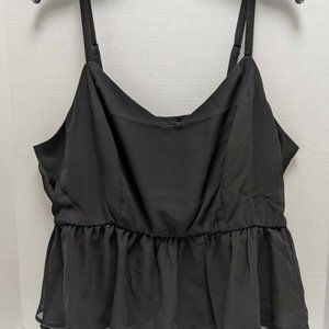 Torrid Size 2 Black Sheer Peplum Cami